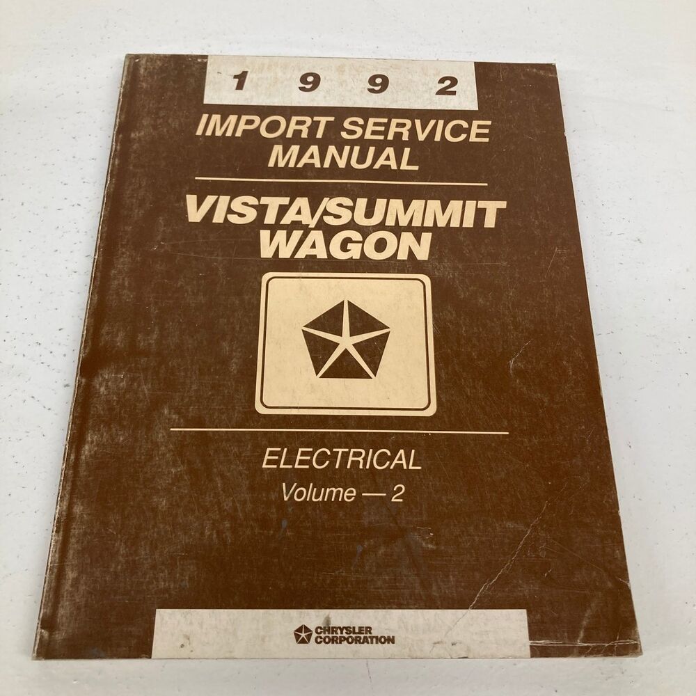Vista Summit Wagon Electrical Service Manual Chrysler 1992